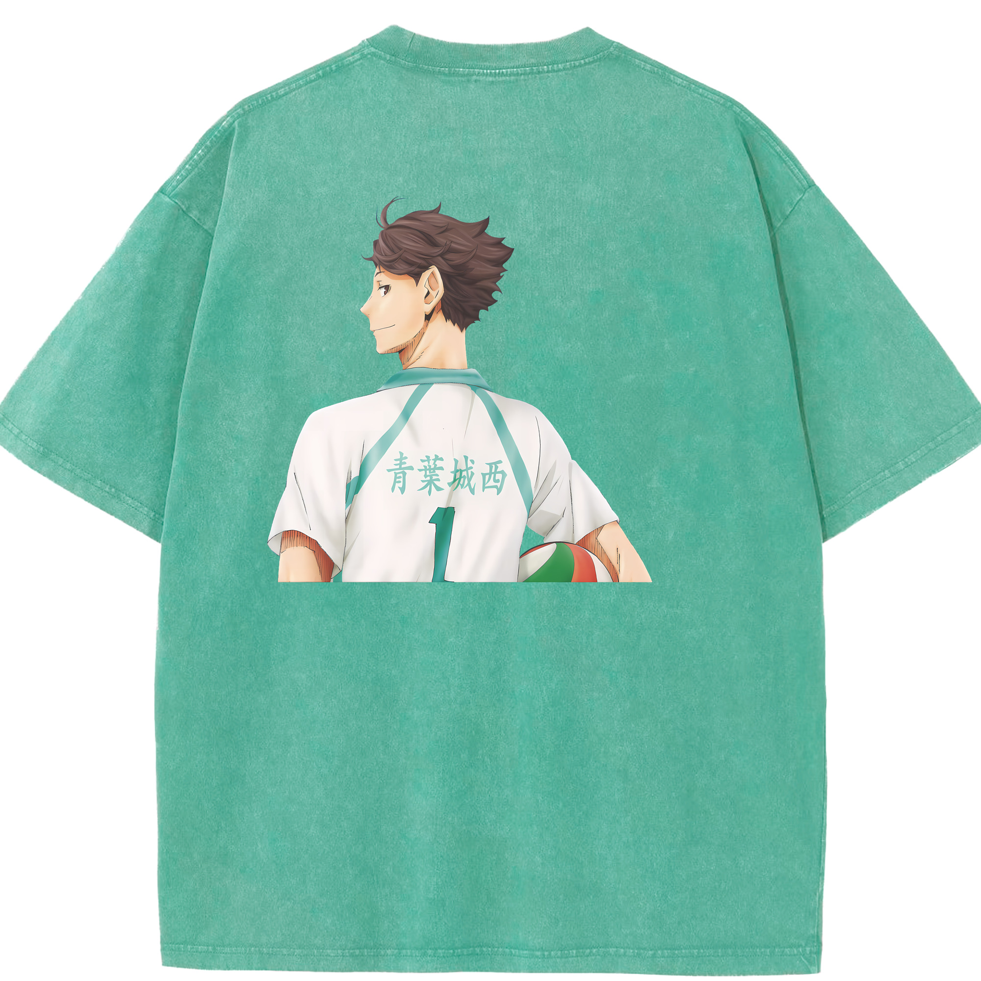（画像用） ハイキュー!! Haikyu!! 綿100% ヴィンテージ風 半袖Tシャツ（背面プリント）